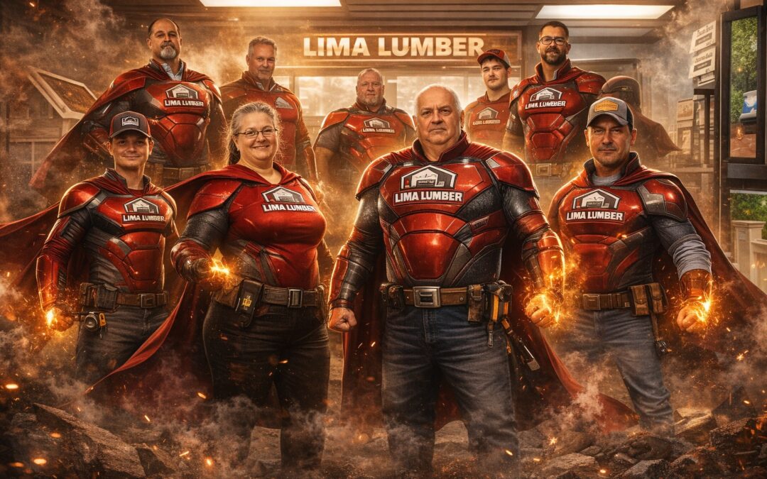 Meet the Superhero Team at Lima Lumber Brick & Block